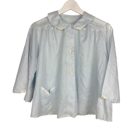 Saab Lingerie Women's Blue Bed Jacket size Medium - Picture 1 of 10